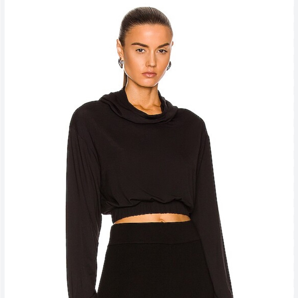 Le ORE Black cropped hoodie